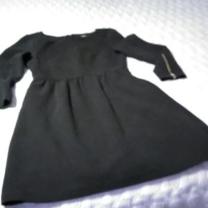 Loft Size 2 Black Knit Dress w/ Zipper Sleeve Accents